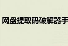 网盘提取码破解器手机版（网盘提取码破解）