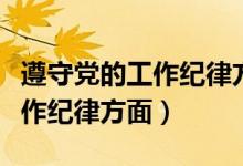 遵守党的工作纪律方面情况汇报(遵守党的工作纪律方面)