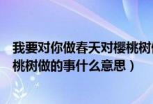 我要对你做春天对樱桃树做的事全诗（我要对你做春天对樱桃树做的事什么意思）