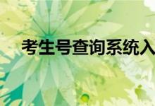 考生号查询系统入口官网（考生号查询）