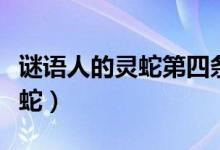 谜语人的灵蛇第四条线索找不到（谜语人的灵蛇）