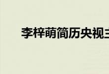 李梓萌简历央视主持人（李梓萌简历）