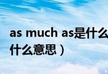 as much as是什么意思翻译（as much as是什么意思）