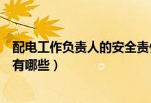 配电工作负责人的安全责任有哪些（工作负责人的安全责任有哪些）