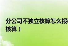 分公司不独立核算怎么报税（分公司是独立核算还是非独立核算）