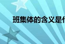 班集体的含义是什么（班集体的含义）