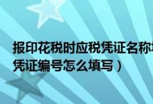报印花税时应税凭证名称填什么（印花税纳税申报表中应税凭证编号怎么填写）