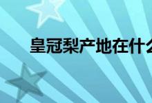 皇冠梨产地在什么地方（皇冠梨产地）