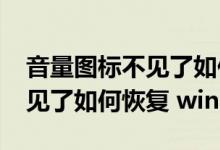 音量图标不见了如何恢复win7（音量图标不见了如何恢复 win7）