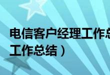 电信客户经理工作总结和计划（电信客户经理工作总结）