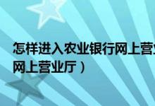 怎样进入农业银行网上营业厅查询余额（怎样进入农业银行网上营业厅）