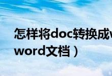 怎样将doc转换成word（如何将doc转换成word文档）