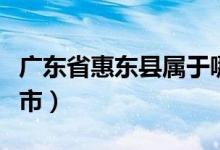 广东省惠东县属于哪个市的（惠东县属于什么市）