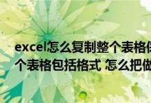 excel怎么复制整个表格保持原有格式（EXCEL如何复制整个表格包括格式 怎么把做好的EXCEL表格带）