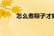 怎么煮粽子才好吃（怎么煮粽子）