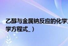 乙醇与金属钠反应的化学方程式是（乙醇与金属钠反应的化学方程式_）