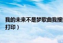 我的未来不是梦歌曲我搜搜索（我的未来不是梦歌词完整版打印）