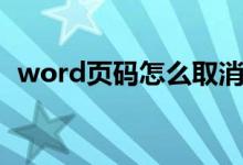 word页码怎么取消页码（word取消页码）