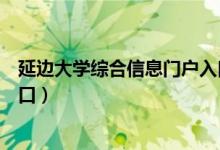 延边大学综合信息门户入口官网（延边大学综合信息门户入口）