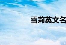 雪莉英文名字（雪莉英文）