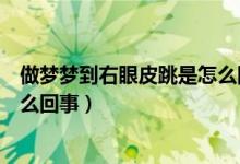 做梦梦到右眼皮跳是怎么回事(周公解梦右眼皮一直跳是怎么回事)
