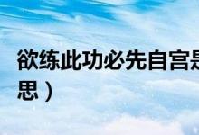 欲练此功必先自宫是什么意思（自宫是什么意思）