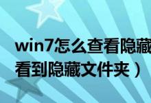 win7怎么查看隐藏的文件夹（win7系统怎样看到隐藏文件夹）