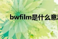 bwfilm是什么意思（film是什么意思）