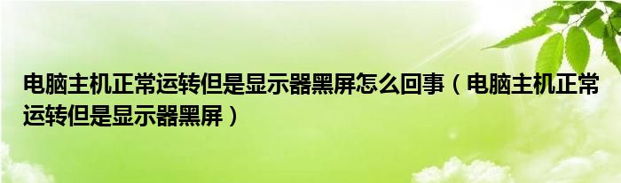 电脑主机正常运转但是显示器黑屏怎么回事（电脑主机正常运转但是显示器黑屏）