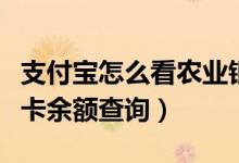 支付宝怎么看农业银行卡余额查询（农业银行卡余额查询）