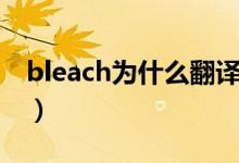 bleach为什么翻译成死神（bleach什么意思）