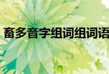 畜多音字组词组词语(畜多音字组词和拼音)