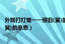 外甥打灯笼一一照旧(舅)的意思拼音（外甥打灯笼一一照旧(舅)的意思）
