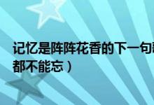 记忆是阵阵花香的下一句歌词（记忆是阵阵花香我们说好谁都不能忘）