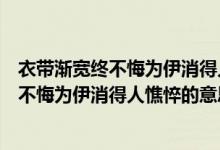衣带渐宽终不悔为伊消得人憔悴的意思谁写的（衣带渐宽终不悔为伊消得人憔悴的意思）