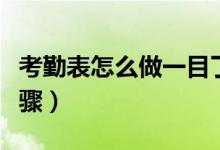 考勤表怎么做一目了然（考勤表怎么做详细步骤）