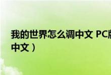 我的世界怎么调中文 PC版中文怎么选（我的世界怎么调成中文）