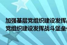 加强基层党组织建设发挥战斗堡垒作用心得体会（加强基层党组织建设发挥战斗堡垒作用）