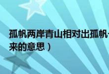 孤帆两岸青山相对出孤帆一片日边来的意思（孤帆一片日边来的意思）