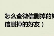 怎么查微信删掉的好友的聊天记录（怎么查微信删掉的好友）