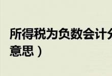 所得税为负数会计分录（所得税为负数是什么意思）