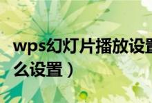 wps幻灯片播放设置（wps幻灯片播放时间怎么设置）