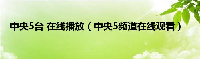 中央5台 在线播放（中央5频道在线观看）