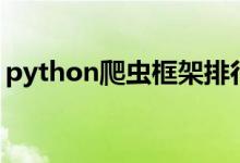 python爬虫框架排行榜（python爬虫框架）