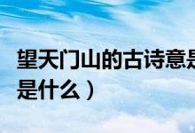 望天门山的古诗意是什么（古诗望天门山诗意是什么）