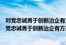 对党忠诚勇于创新治企有方兴企有为清正廉洁述职报告（对党忠诚勇于创新治企有方兴企有为）