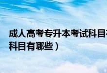 成人高考专升本考试科目有哪些专业（成人高考专升本考试科目有哪些）