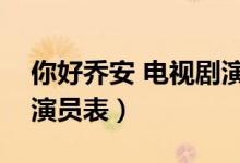 你好乔安 电视剧演员介绍（你好乔安电视剧演员表）