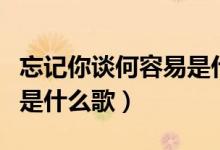 忘记你谈何容易是什么歌曲（忘记你谈何容易是什么歌）
