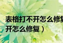 表格打不开怎么修复其它可以打开（表格打不开怎么修复）